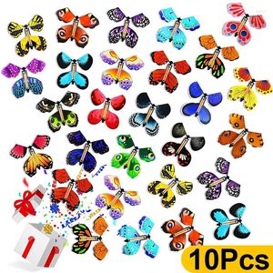 Parti Favor Sihirli uçan kelebekler rüzgar up oyuncakta gökyüzünde yer imi tebrik kartları kauçuk bandlı çalışan çocuklar pervane sürpriz hediye