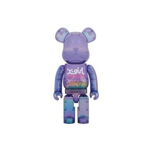Transparent Purple X-girl Bearbrick Collectible Doll 400-1000% 28-70cm Articulated Building Block Figure