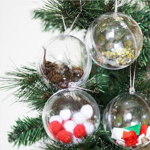 Рождественские украшения оптовые украшения для животных украшения для мяча прозрачный пластиковый рождество висят прозрачный веселый 8 см. Индор подарок