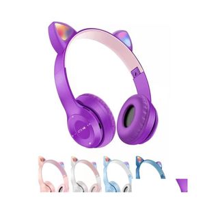 Kulaklıklar kulaklıklar sevimli kedi kulaklar bluetooth kablosuz kulaklık ile mikrofon gürültüsü engelleme çocuk kız stereo müzik kask telefon kafaları dhknw