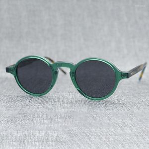 Sonnenbrille Iatlian Vintage Acetate Round Frame Ameriacn Fashional Brand Simple Design Shades Glasses