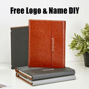 Бесплатное название логотипа настраиваемое a5 ноутбука PU кожа Loak Leaf Leaf Diary Diral Memo Memo Pad Ring