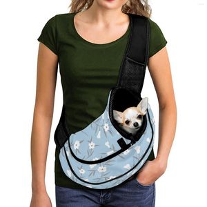 Крышки на автомобильном сиденье для собак и сумки для собак Красивые цветы сумка для маленького питомца на открытом воздухе удобное плечо