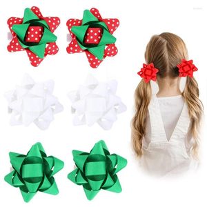 Saç Aksesuarları NCMama 2pcs/Set Noel Klipler Şeridi Çiçek Saçkop Kırmızı Yeşil Noel Barrettes Saç Terimleri