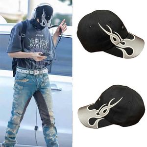 Ball Caps Baseball Kanye west Flame Cappellini da pesca per uomo Sunhat Cap Skateboards Kpop Summer Casquette Cappelli neri per donna Blue Snapback J230421