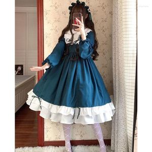 Günlük elbiseler bahar sonbahar lolita elbise Japon sevimli yumuşak kız tam kollu bebek bebek kadınlar için retro Viktorya prensesi kawaii