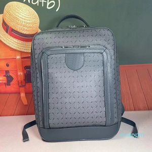 Büyük Kapasiteli Sırt Çantası Bilgisayar Back Pack Tuval Çanta Klasik Mektup Baskı Altın Donanım Mektubu Aksesuarları Fermuar Açık Cep Orijinal Deri Tasarımcı