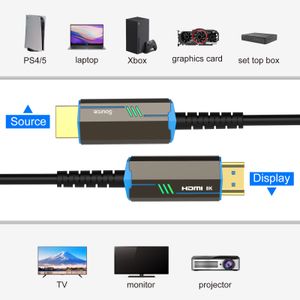 8K HDMI 2.1 Cable Fiber Optic Hdmi Cable 120Hz 48Gbps HDR HDCP for HD TV Box Projector Ps3 4 Ultra High Speed Computer 20m 25m