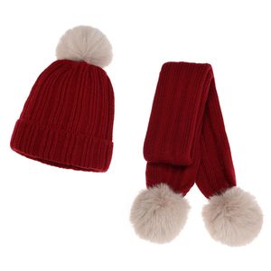 Kapaklar şapkalar Noel şapkası erkekler için bebek bebek kızlar erkekler yumuşak sıcak örgü şapka çocuklar kış şapkası ile polar fular kız bebek güneş şapka 231120