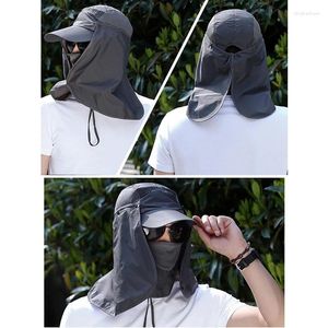 Beralar Unisex Visor Şapkalar Koruyucu Feminino Boyun Kapağı Kulak Flep UV Koruma Erkek Kadın Açık Hava Spor Yürüyüş Güneşi