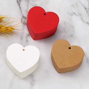Parti Malzemeleri 50/100 PCS DIY Aşk Kalp Şeklinde Tag Kraft Kağıt Boş Kart Düğün Doğum Günü Tatil Kek Çiçek Hediyesi Özel Etiket