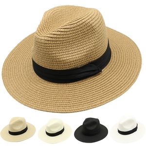 Tasarımcı Panama Straw Buck Hats Geniş Sönmeli Yaz Plaj Kapakları Erkekler için Kadın Çiftleri