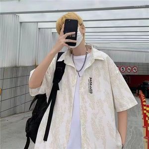 Erkekler Sıradan Gömlekler Vintage Erkek Kamuflaj Baskı Kısa Kollu Yaz Koreli Gömlek Ladys Moda Büyük Boy Ceket Kaliteli Giyim