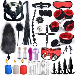 Бондаж BDSM Sex Toys, установленные для пар, комбинация взрослого секс -вспомогательного обучения