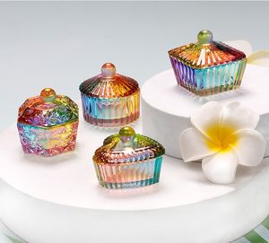 15 Stil Ambalaj Kavanoz Tırnak Sanat Yemeği Lid Acrililik Sıvı Toz Monomer Cam Kristal Kupa Cam Sware Araçları Yuvarlak