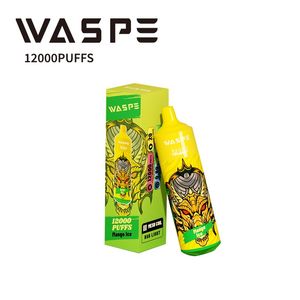 15 iyi tat aromaları isteğe bağlı Waspe 9000 puflar 9k Tek kullanımlık vape pod Waspe 12000 Vape Partisi Hediye için Işık 650mAh şarj edilebilir pil Vaper Desechable