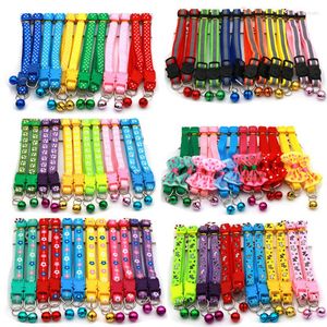 Dog Collars 12Pcs Cat Collar Leash Puppy Chain Safety Buckle Belt Identify Adjustable For Small Breeds Accessories Pet