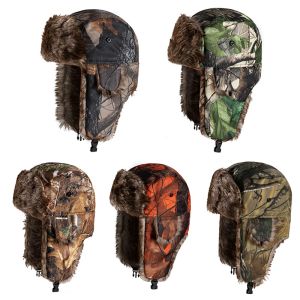 Man Earflap Hat Lei Feng Hat Camouflage Warm Winter Hat Cap Thick Flaps Ski Hat Colorful Fashion Unisex Warm Outdoor