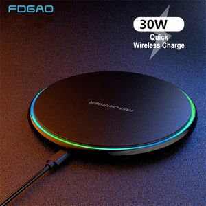 Cell Phone Mounts Holders FDGAO 30W Wireless Charger USB C Fast Charging Pad Quick Charge3 0 231117