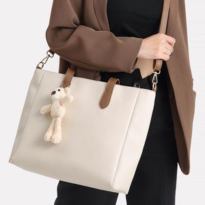 Çok yönlü tote çanta moda kadın çanta pu küçük ayı dekorasyon açık el çantası