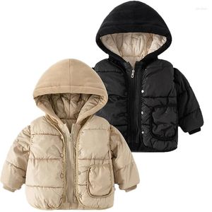 Пуховое пальто, детская одежда и теплая хлопковая куртка, куртка с широкими плечами для мальчиков и девочек