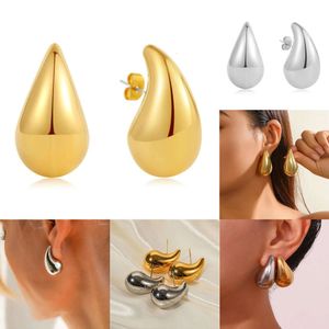 Hoop Huggie Hoop Huggie Hoop Earrings Waterdrop Chunky Dupes For Women Lightweight Gold Plated Stainless Steel Hollow Tear Drop Earring Jewelry
