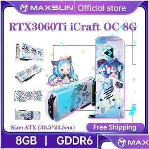 Graphics Cards Maxsun Geforce Rtx 3060Ti Icraft Oc 8G Gddr6 Gpu 8Nm Nvidia Computer Pc 256Bit Dpx3 Gaming Video Card Fl New Drop Deliv Dhamo