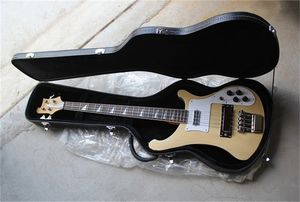 Custom 4003 Rick 4 Strings Bass Guitar With Hard Case Two Outputs Jacks Natural Wood Electric Bass South Korea imported accessories Chrome Hardware