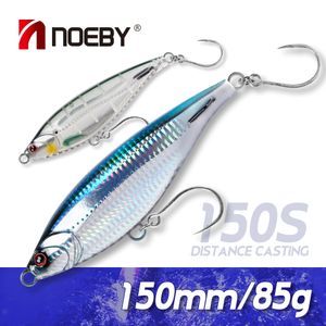 Приманки заманивает Noeby Sinking Stickbait Fishing Prish Lure 150 мм 85 г карандашной приманки искусственной жесткой приманки для приманки для рыбалки из соленой воды 230421