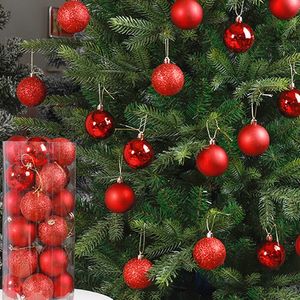 Noel Süslemeleri 24 PCS Ball Glitter Noel Asma Ağaç Dekorasyon Partisi Ev Bahçe Süsleri Yıl Hediyeleri Navidad Kolye Aksesuarları 231121