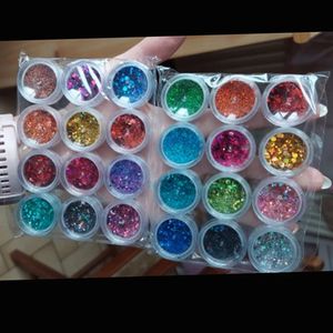 Acrylic Powders Liquids 24Pcs Christmas Holographic Chunky Glitter Sequins 3g24pcs Colorful Sparkly Hexagon 1Set Mixed Color Manicure Sequis 231121