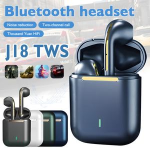 J18 Bluetooth Kulaklık Su Geçirmez TWS Kablosuz Dokunmatik Kulaklıklar Stereo Oyun Kulaklığı Mikrofon Uyumlu Tüm Akıllı Telefonlar