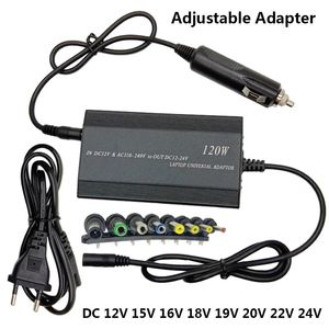 Ajustável 120W 220V 110V a 12V 15V 16V 18V 19V 20V 22V 24V Carregador de carro universal Adaptador de energia Adaptador de energia USB Laptop