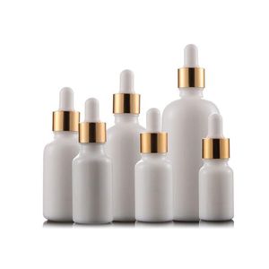 Bottiglie di profumo di olio essenziale di porcellana bianca e flaconi di liquidi Flacone di reagente contagocce contagocce per aromaterapia 5ml-100ml DHL gratuito Jnre