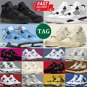 Jordan Retro 4 Erkek Basketbol Ayakkabı 4 S Beyaz Çimento Bred 2020 Yangın Kırmızı Serin Gri Siyah Kedi Erkekler Eğitmen Spor Sneakers