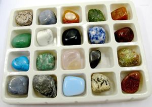Ожерелья с подвесками, оптовая продажа, смешанные натуральные камни, лечебные камни, свободные бусины, 20 камней/лот, 1 коробка