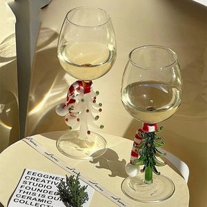Canecas Copo de vidro bebendo 3D com estatueta de árvore de Natal dentro de vidro sem haste para vinho água leite cálice-copo de vidro potável 231121