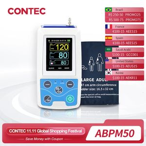 Other Health Beauty Items Arm Ambulatory Blood Pressure Monitor 24hours NIBP Holter CONTEC ABPM50 Adult Child Large 3 Cuffs Free PC Software 231122