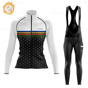 Bisiklet Jersey Raudax Sonbahar ve Kış Termal Polar Kadın Uzun Kollu Takım Bisiklet Giyim Dağ Bisikleti Sıcak Yol Bisikleti Spor Giyim Ceket J230422