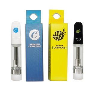 Çerezler Cam Arabalar Atomizer Seramik Bobin Premium Sos Kartuşları 0.8ml 1ml Boş 510 İplik Kalın Yağ Ambalaj