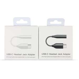 USB-C Tip C ila 3.5mm Kablolar Adaptörler Samsung S20 S21 için Ses Kablosu Adaptörleri Hattı Plus Utral Note 20 21 Perakende Kutusu ile Android Telefon