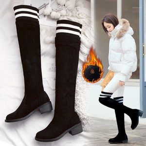 Сапоги над коленом Женский INS Fashion Fashion Fashion / Winter 2023 Slim Korean Wersatile Elastic High Women1