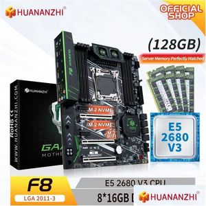 Motherboards Huananzhi X99 F8 Lga 2011-3 Xeon Motherboard With Intel E5 2680 V3 8 16G Ddr4 Recc Memory Combo Kit Set Nvme Sata Drop De Dhwj1