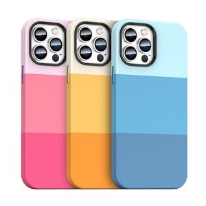 Yeni Tasarım Telefon Kapağı Yüksek kaliteli lüks üç renkli deri kasa şok geçirmez cep telefonu kasa kapağı iPhone 11 12 13 14 Pro Max