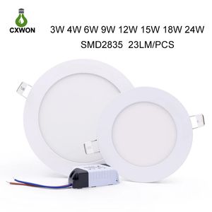 Kapalı Downlights Dimmabable Ultra İnce LED Paneller Yuvarlak Şekli Giriş Gizli Tavan Işıkları Kapalı Aydınlatmalar 110-265V