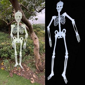 Natal halloween esqueleto decoração adereços simulado corpo humano esqueleto de plástico esqueleto casa fantasma decoração esqueleto cabeça 347b