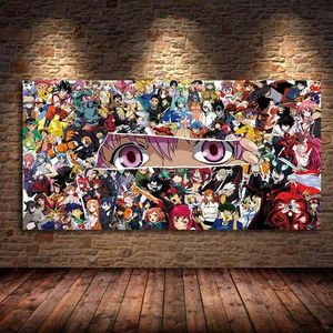 Resimler Japon anime karakter koleksiyonu tuval boyama karikatür duvar sanat posterler ve baskılar yatak odası çocuk odası cuadros un270h