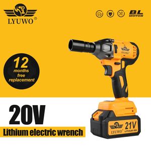 Electric Screwdriver LYUWO Wrench 350NM Brushless High Torque Air Cannon Heavy Duty Automobile Repair Power Impact Plat 231122