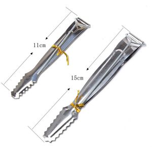 11cm 15cm mini metal kömür maşaları sigara içme aksesuarları dişli nargile aletleri shisha sigara boru klipsli çelik klasör pense kuru tütün tütün barbekü taşınabilir tutucu