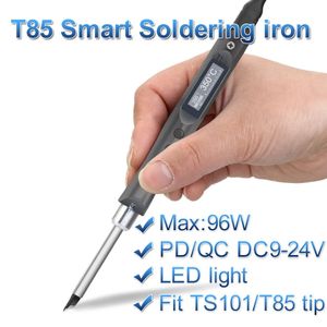 Other Home Garden QUECOO Electric Soldering Iron Kit T85 96W Repair Tool Welding Solder Rework Station Heat Pencil Smart Portable Tips 231122